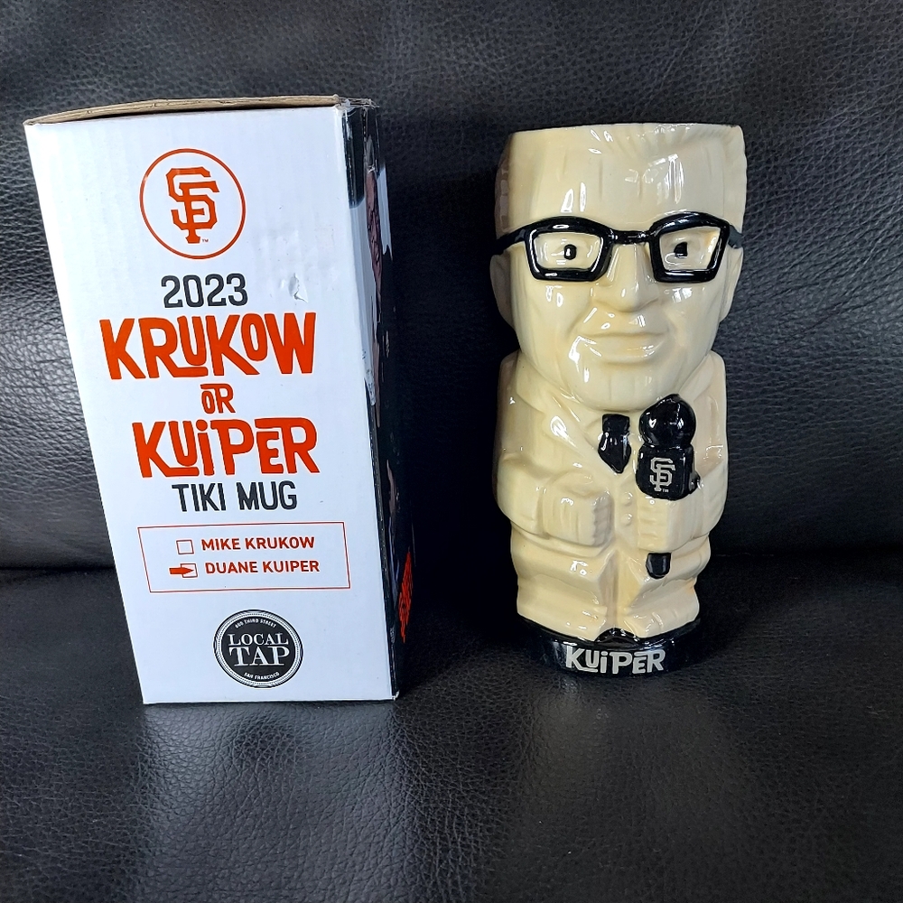 MIKE KRUKOW & DUANE KUIPER 2023 Ceramic Tiki Mugs with Orange Accents - Picture 8 of 10
